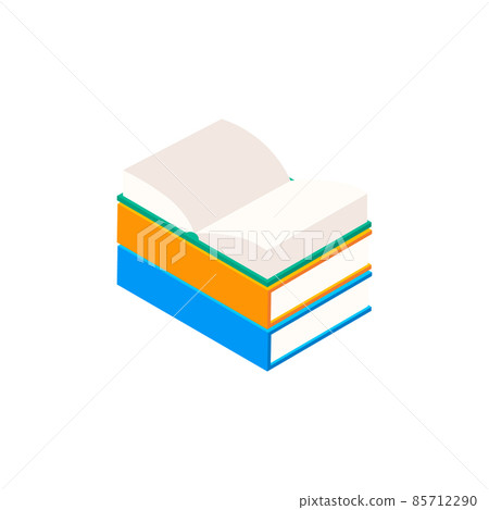 Book open vector isometric stack school... - Stock Illustration ...