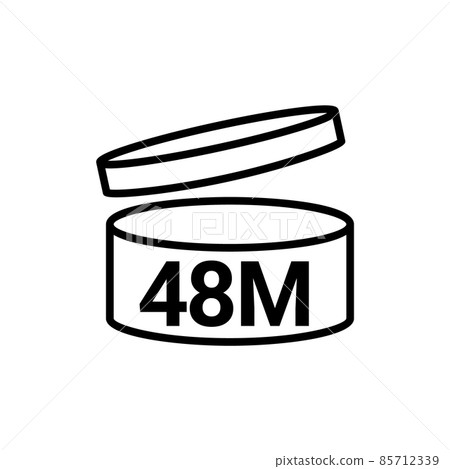 Pao symbol logo cosmetic life. 48 Months expiry open shelf jar expiration pao month icon 85712339