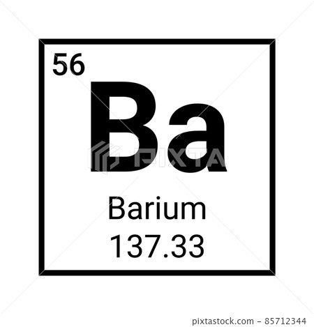 Barium atom element icon symbol. Chemical barium science icon 85712344
