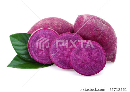purple sweet potato isolated on white background purple sweet potato isolated on white background 85712361