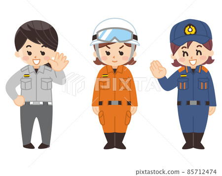 Female firefighter rescue worker fire Female firefighter rescue worker fire 85712474