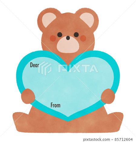 Valentine bear message card illustration material Valentine bear message card illustration material 85712604