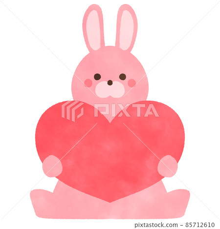 情人節兔子留言卡插畫素材 情人節兔子留言卡插畫素材 85712610