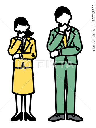 Think of simple illustrations of men and women in suits 85712851