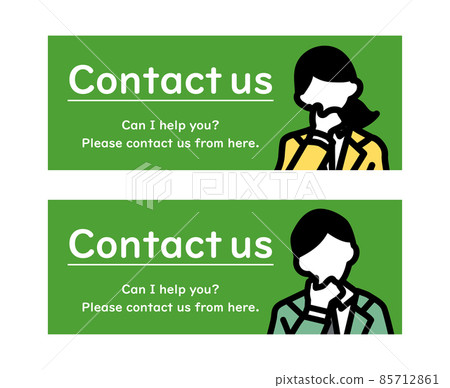 Banner design Simple illustrations of men and women wearing suits 85712861