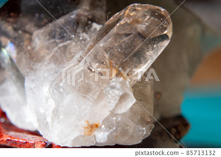 Close up of Black Smoke Quartz Crystal clusters 85713132