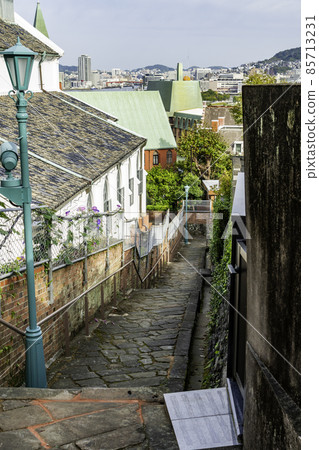 Oura Catholic Church from Nagasaki Memorial Slope and Nagasaki Port Nagasaki City, Nagasaki Prefecture 85713231