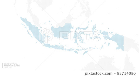A blue dot map centered on Indonesia. Large size. 85714080