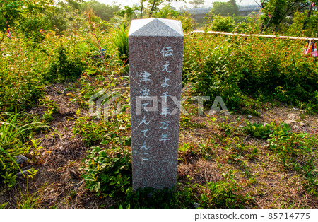 Shizugawa, Life Forest Park with a view of the sea, Tsunami Tendenko stone monument Shizugawa, Life Forest Park with a view of the sea, Tsunami Tendenko stone monument 85714775