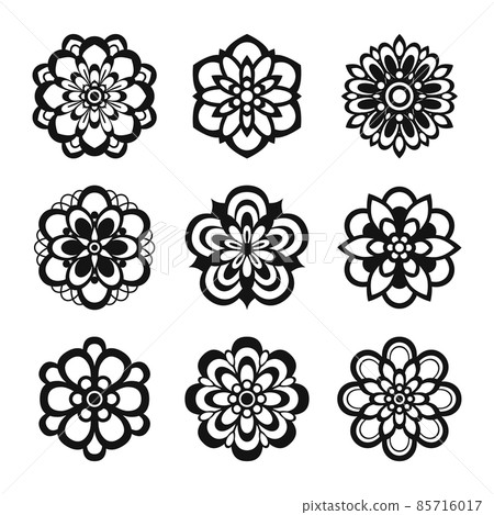 Flower paper-cutting retro Flower paper-cutting retro 85716017