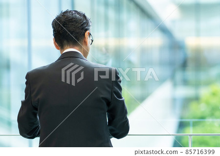 Back view of middle businessman Shooting cooperation: LINK FOREST 85716399
