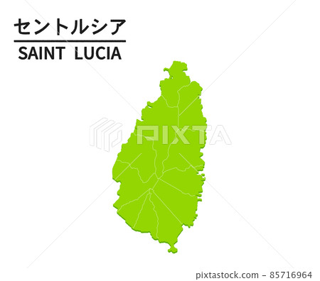 World map illustration of Saint Lucia 85716964