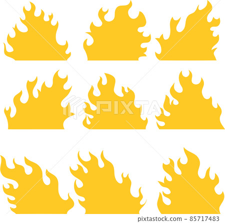 Simple, monochromatic flame illustration on fire 85717483