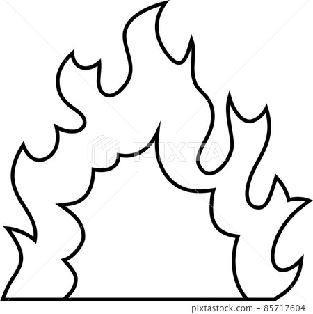 著火的簡單卡通風格的火焰插圖 85717604