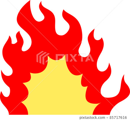 Simple and cartoon-style flame illustrations on fire 85717616
