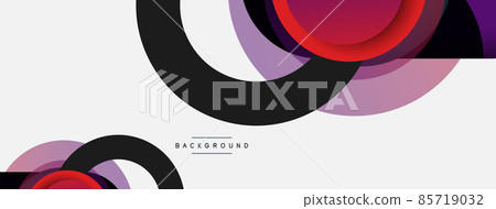 Creative geometric wallpaper. Minimal abstract background. Circles composition vector illustration for wallpaper banner background or landing page 85719032