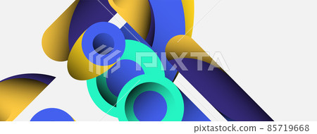 Abstract background. Minimal geometric circles and round style shapes with deep shadow effects. Trendy technology business template for wallpaper banner or background 85719668