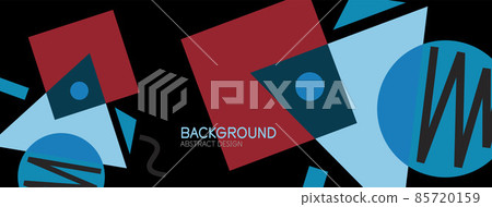 Abstract background. Blocks, lines, triangles, circles composition. Techno or business concept for wallpaper, banner, background, landing page Abstract background. Blocks, lines, triangles, circles composition. Techno or business concept for wallpaper, banner, background, landing page 85720159
