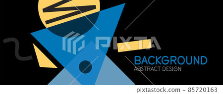 Abstract background. Blocks, lines, triangles, circles composition. Techno or business concept for wallpaper, banner, background, landing page 85720163