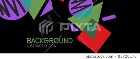 Abstract background. Blocks, lines, triangles, circles composition. Techno or business concept for wallpaper, banner, background, landing page Abstract background. Blocks, lines, triangles, circles composition. Techno or business concept for wallpaper, banner, background, landing page 85720178