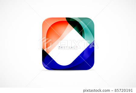 Minimal background. Abstract square shape with round corners created with wavy forms. Vector Illustration For Wallpaper, Banner, Background, Landing Page 85720191