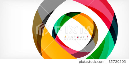 Geometric abstract background. Circle created with overlapping color shapes. Vector Illustration For Wallpaper, Banner, Background, Landing Page 85720203