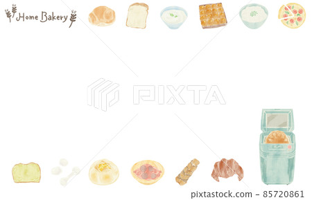 Bread hand-painted watercolor illustrations that can be made at home bakery 85720861