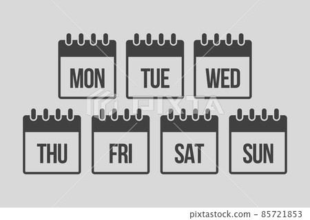 Vector set icon page calendar, days of the week 85721853