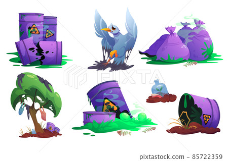 Environment contamination, nature pollution set Environment contamination, nature pollution set 85722359