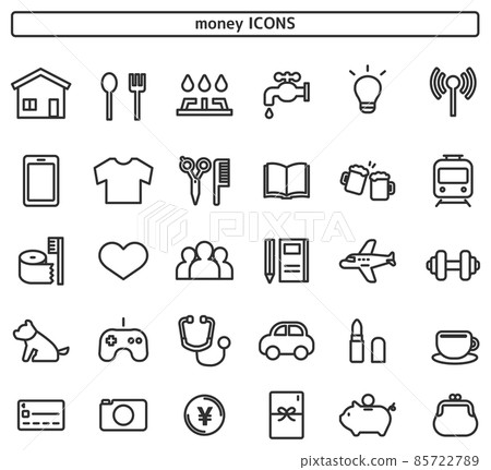 與各種金錢相關的圖標集 與各種金錢相關的圖標集 85722789