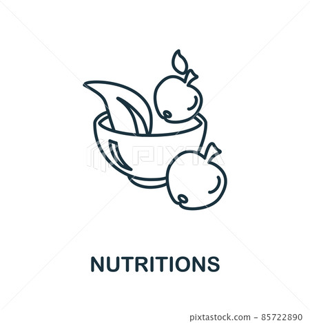 Nutritions icon. Monochrome sign from diet collection. Creative Nutritions icon illustration for web design, infographics and more Nutritions icon. Monochrome sign from diet collection. Creative Nutritions icon illustration for web design, infographics and more 85722890