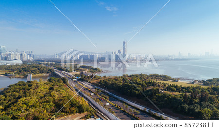 Aerial view of landscape in Shenzhen city,China Aerial view of landscape in Shenzhen city,China 85723811