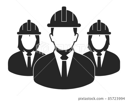 Engineer Team Icon. Flat style vector EPS. - Stock Illustration ...