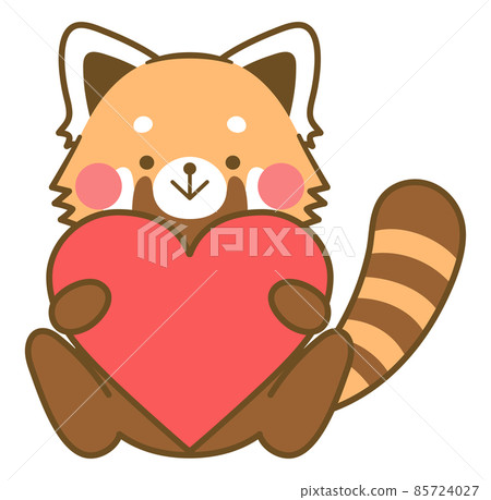 Red panda with a heart Red panda with a heart 85724027