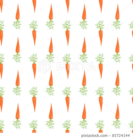 Seamless pattern with carrot. Healthy food print, orange vegetable background. Vector flat illustration 85724144