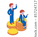 Illustration of coins and business people 85724717