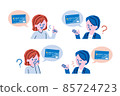 Illustration set of men and women talking about credit cards 85724723