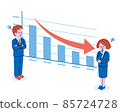 Illustration of men and women in graphs and suits 85724728