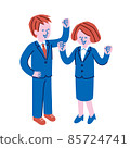 Illustration of men and women in energetic suits 85724741