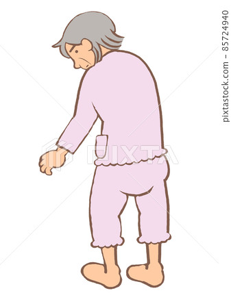 Dementia: An elderly woman looking back in a quizzical manner 85724940