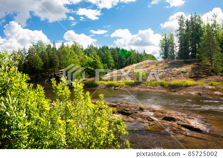 Summer landscape of Kymijoki river waters in Finland. Summer landscape of Kymijoki river waters in Finland. 85725002