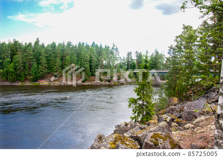 Summer landscape of Kymijoki river waters in Finland. Summer landscape of Kymijoki river waters in Finland. 85725005