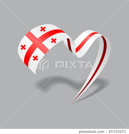 Georgian flag heart shaped ribbon. Vector illustration. 85725071