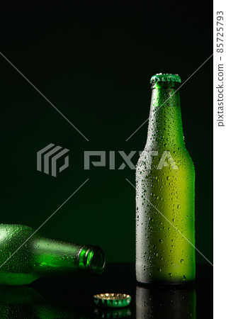 Bottle of Cold Water with Drops Stock Image - Image of beverage