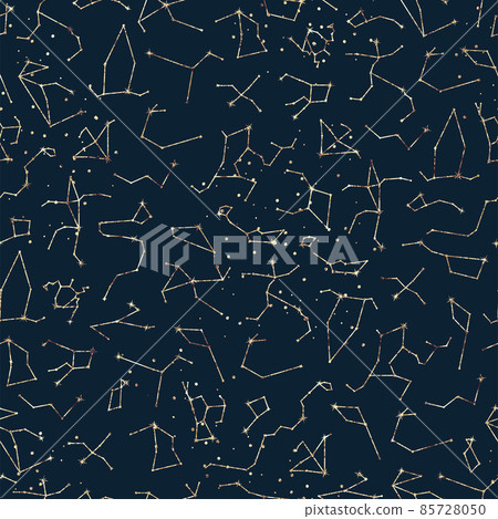 Astrological seamless pattern with stars and... - Stock Illustration ...