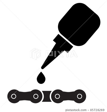 Bicycle repair icon on white background. Bicycle chain lubrication sign. lubricant symbol. flat style. 85728269