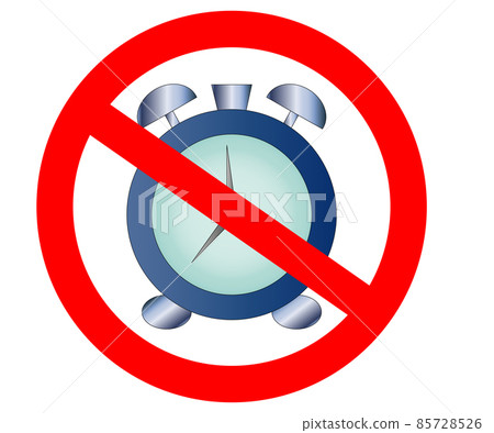 No, Ban or Stop signs. Mechanical clock time icons. Stopwatch timer symbol. Wake up alarm sign. Prohibition forbidden red symbols. No, Ban or Stop signs. Mechanical clock time icons. Stopwatch timer symbol. Wake up alarm sign. Prohibition forbidden red symbols. 85728526