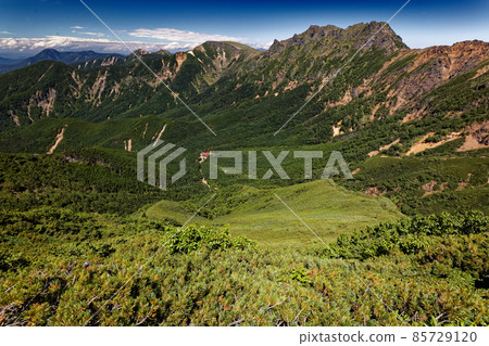 從八嶽山脈和赤嶽山脊線看到的橫岳、碘岳和蓼科 85729120