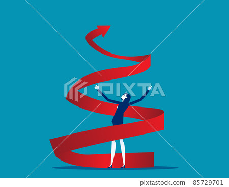 Increase career and personal improvement visualization with upward spiral arrow. Growth spiral vector illustration 85729701