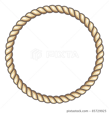 Round frame. Rope decorative border. Jute thread circle 85729925